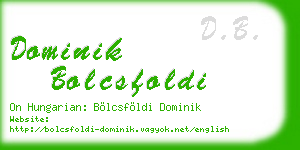dominik bolcsfoldi business card