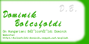 dominik bolcsfoldi business card